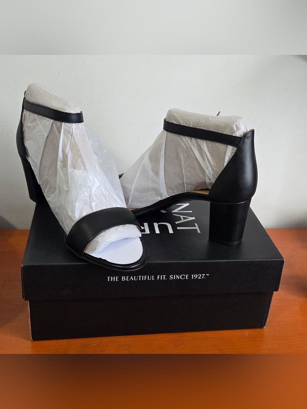 Naturalizer Black Open-Toe Block Heel Size 11W